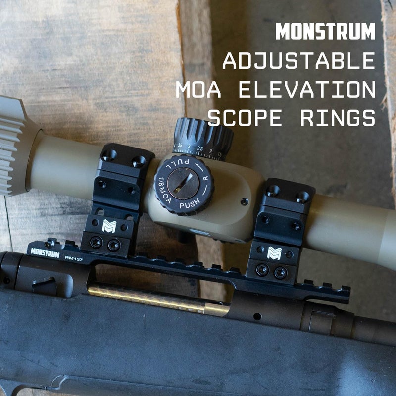 Monstrum Store Adjustable Height, Adjustable MOA, Picatinny Scope Rings | 30 mm Diameter | Includes 1 inch Diameter Inserts - Image 2